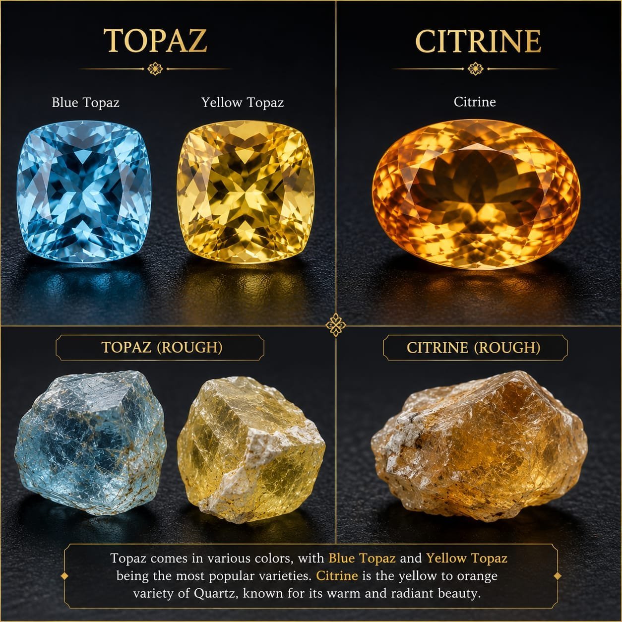 Topaz and citrine